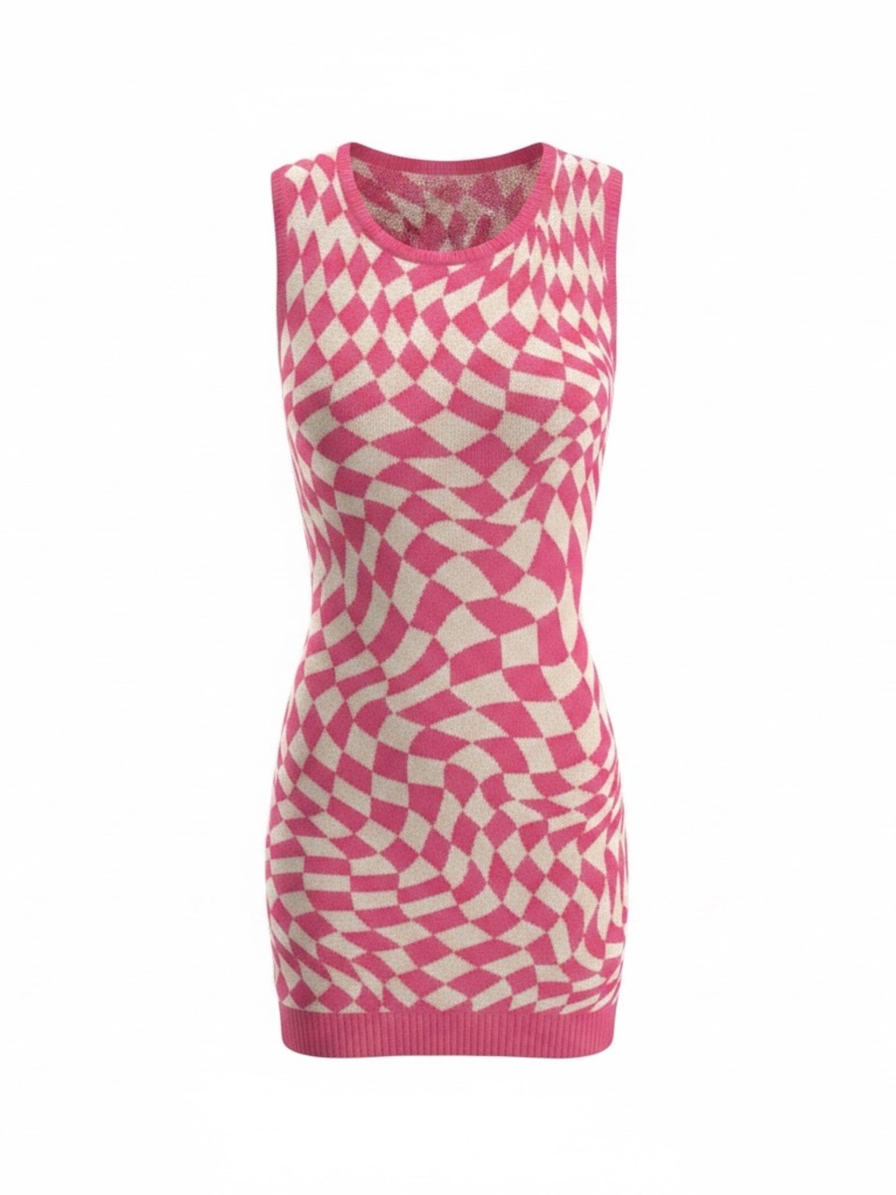 Better Be Pink and Cream Geometric Mini Dress